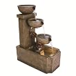 31" Multi-Tiered Lighted Outdoor Garden Water Fountain