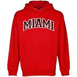 NCAA Miami University RedHawks Arch Applique on Team Color Pullover Hoodie - Red