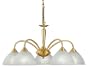 Eglo 83017A Lord 5 Light Chandelier Fixture, Brass Coated Alabaster