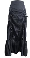 Gothic Long Sateen Corset Skirt. Sizes 6-26