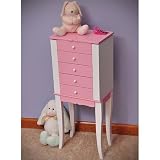 Louisa Girl's Pink and White Jewelry Armoire (White & Pink) (29H x 12W x 8.375D)