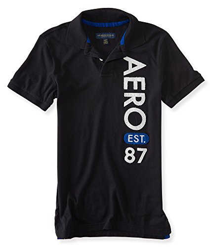 Aeropostale Men's Vertical Aero 87 Jersey Polo Shirt
