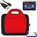 Gizmo Dorks Hard Shell EVA Case with Neoprene handles and shoulder strap (Red), HDMI Cable and Screen Protector included with Carabiner Key Chain for the Motorola Xoom Tablet