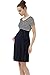 Momo Maternity Scoop Neck Striped Belted Tie Dress