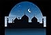 AOFOTO 5x3ft Mosque Silhouette in Night Sky Backdrop Islamic Crescent Moon Stars Photography Background Muslim Allah Culture Eid Holiday Magic Wish Mysterious Desert Arabian Nights Fairy Tale Props