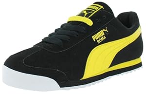 PUMA Men's Roma SL NBK 2 Sneaker,Black/Vibrant Yellow,10.5 M US