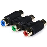 3-RCA RGB Coupler for Component Video Cable Extension