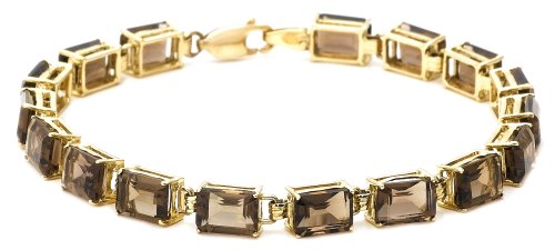 10k Yellow Gold Smoky Quartz Bracelet, 7 1/8