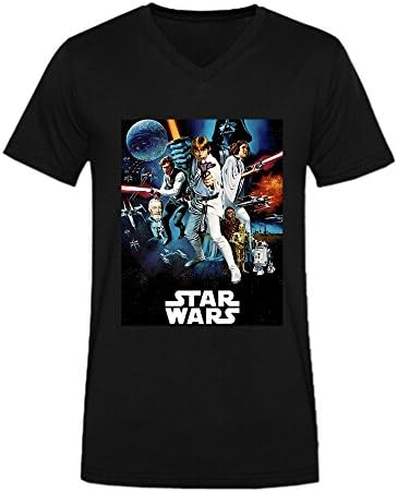 Cloyda Men's Star Wars SS Revolution V-Neck T-Shirts Cotton Black M
