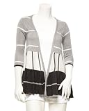 2b Striped Ruffle Cardigan