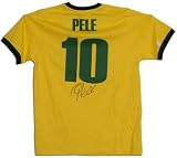 Pele Autographed Brazillian Santos Yellow #10 Jersey with CBD Logo