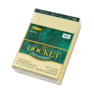 TOP63376 - Docket Letter Size Narrow Rule Double Pad