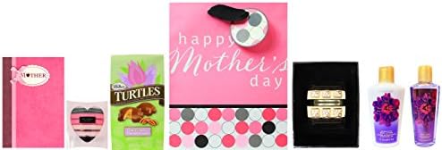 Happy Mother's Day Polka Dot Bag - Victoria Secret Cuff, Love Spell Set, Hair Ties, Card &amp; Chocolates