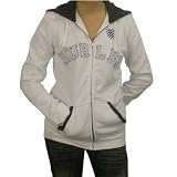 Womens Hurley white fleece hoodie. 100% authentic Hurley sweatshirt with large logo designs embroidered on the front and a full front zip. Classic color combination and design. Great sweater to have if you are a skate, surf fan or even just to wear it with jeans and sneakers(M -040002-040004)