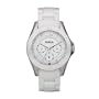 Fossil - CE1002 - Montre Femme - Quartz Analogique - Cadran Blanc - Bracelet C�ramique Blanc