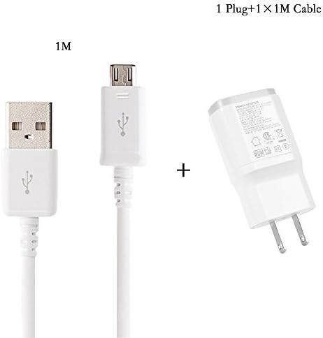 GGSTART 3FT/ 1M Detachable White Adapter Travel Charger with Micro USB Data Cable for LG G2 Series,G3 Series,G4 Series,and other LG models