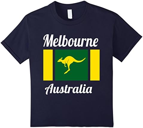 Kids Melbourne Australia Kangaroo Flag Australian Animal T-Shirt 10 Navy