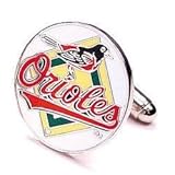IMAGE OF Baltimore Orioles Cufflinks - MLB Baseball Sports Themed Formal Wear