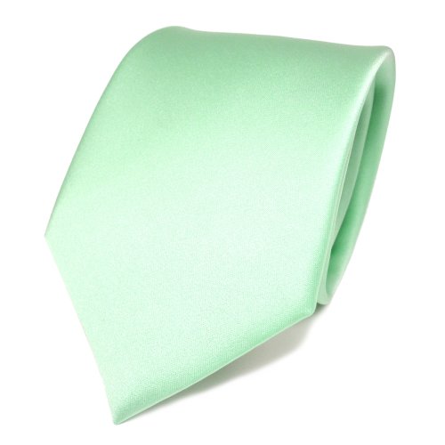 Designer Satin Krawatte helles mint grün uni 
