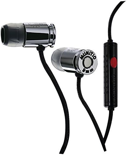 Munitio NINES Tactical Earphones with 3 Button Mic Control, Silver by Munitio