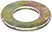 Small Parts Steel Flat Washer, Zinc Yellow Chromate Plated Finish, Grade 8, ASME B18.22.1, 3/8