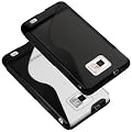 mumbi 2 x Silikon TPU Tasche Samsung Galaxy i9100 S II Schutzh�lle in Black + smokeBlack