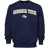 Georgia Tech Yellow Jackets Navy Blue Arch Logo Classic Fleece Sweatshirt