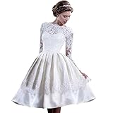 ROPALIA White Wedding Short Prom Dress Mini Evening Party Formal Lace Dresses
