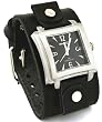 Nemesis #LBB025K Men's Square Premium Wide Leather Cuff Band Watch