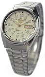 Seiko 5 SNX803K Mens Stainless Steel Bracelet Cream Dial Day Date Watch