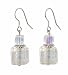 Earrings - E437 - Murano Style Glass - Square Style ~ Iridescent Clear