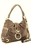 Milano Hobo/Handbag with side zippered pockets - Brown