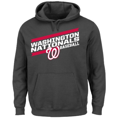 MLB Men's Back the Field Fleece Hooded Sweater, Charcoal Heather