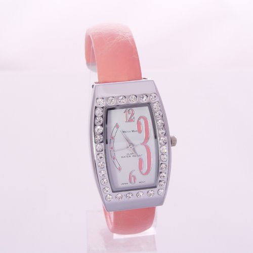 Click here to buy Fashion Watch Womens Bangle Peach or Turquoise Rhinestones SALE by SummitFashions.