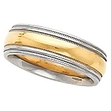 14K Two-Tone Gold Comfort Fit Wedding Band For Men and Women - Size 8.5