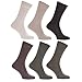 Universal Textiles Mens 100% Cotton Plain Work/Casual Socks (Pack of 6)
