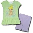 Tinkerbell Tunic top and short set for girls in Green/Lavender