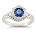 Roman Art Deco Sapphire and Diamond Ring