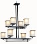 Kenroy Home 90388ORB Plateau Eight-Light Chandelier, Oil-Rubbed Bronze with Amber Marbleized Globes