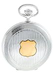 Euro Geneve .925 Sterling Silver Pocket Watch with 18k Solid Gold Cote d'Armes inlay and accents