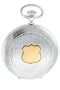 Euro Geneve .925 Sterling Silver Pocket Watch with 18k Solid Gold Cote d'Armes inlay and accents