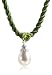 Freshwater Cultured Pearl and Peridot Drop Pendant on Silk Cord