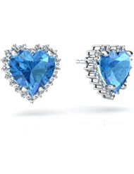 Genuine Blue Topaz 14kt White Gold Earrings