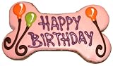 Pawsitively Gourmet Happy Birthday Bone, Pink (6-Inch), 6-Count Bones