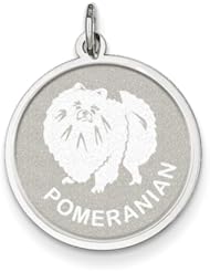 Sterling Silver Pomeranian Disc Charm