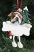 Bulldog Dog Dangling/Wobbly Leg Christmas Ornament