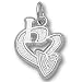 New Jersey Nets NBA I Heart Logo 1/2 Pendant (Silver)