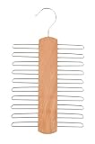 Deluxe Beechwood and Chrome 20-Tie Rack