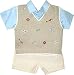 Animal Shorts - Newborn Boys 3pc Safari Animals Sweater Vest Short Set, 6/9M