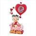 Betty Boop w/ Dog Pudgy on Pink Settee Hearts Clock